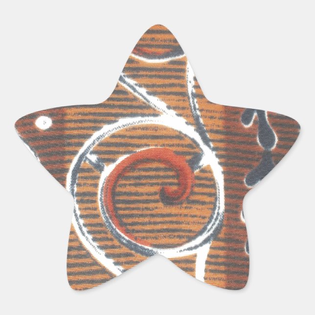 Afrikanische Vintage, traditionelle Ornament Motif Stern-Aufkleber (Vorderseite)