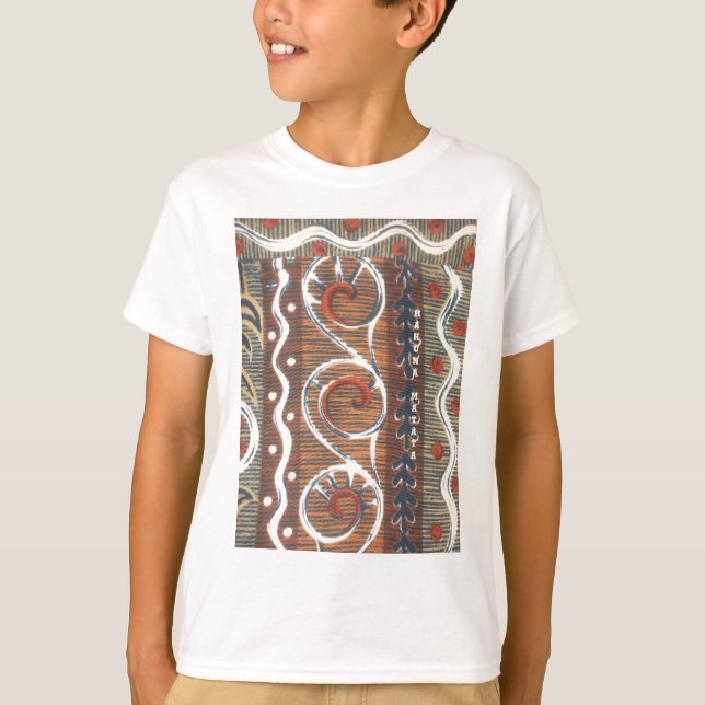 Afrikanische Vintage, traditionelle Ornament Motif T-Shirt (Vorderseite)