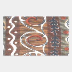 Afrikanische Vintage-Traditionelle Ornamente Motiv Rechteckiger Aufkleber