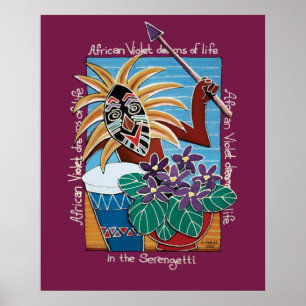 Afrikanische Violette in Serengetti Poster