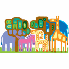 afrikanische Volkskunst-Dschungeltiere Freistehende Fotoskulptur