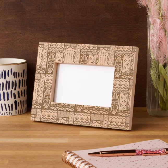 Afrikanische Volkskunst - Nahtlose Formen Muster 1 Geätzte Rahmen (Links)