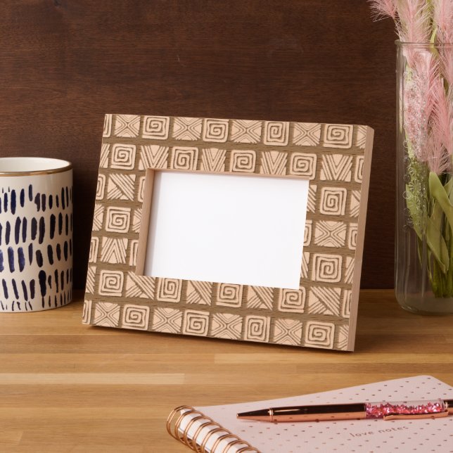 Afrikanische Volkskunst - Nahtlose Formen Muster 3 Geätzte Rahmen (Links)