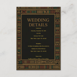 Afrikanische Wedding Kente Details Card Begleitkarte