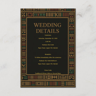 Afrikanische Wedding Kente Details Card Begleitkarte