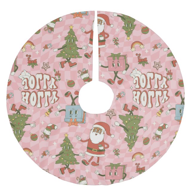 Afrikanische Weihnachtsfeiertage in den 60er Jahre Polyester Weihnachtsbaumdecke (Vorderseite)