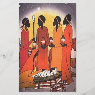Afrikanische WeihnachtsGeburt Christis-Szene Briefpapier