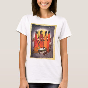 Afrikanische WeihnachtsGeburt Christis-Szene T-Shirt