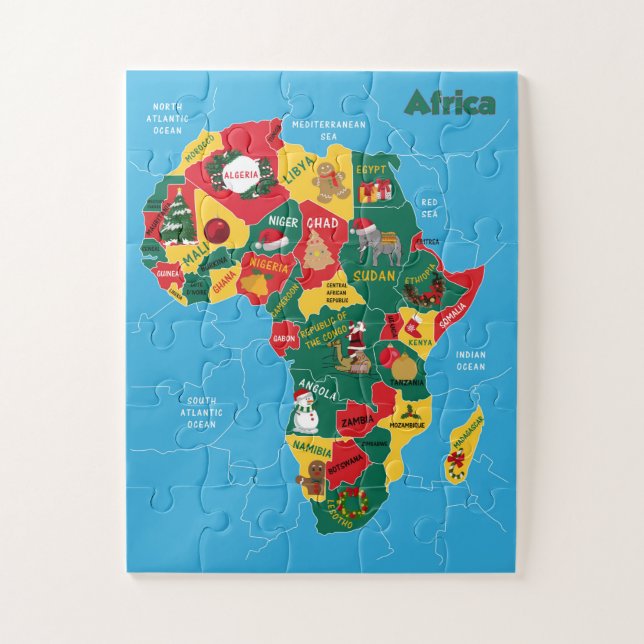 Afrikanische Weihnachtskarte Puzzle (Vertikal)