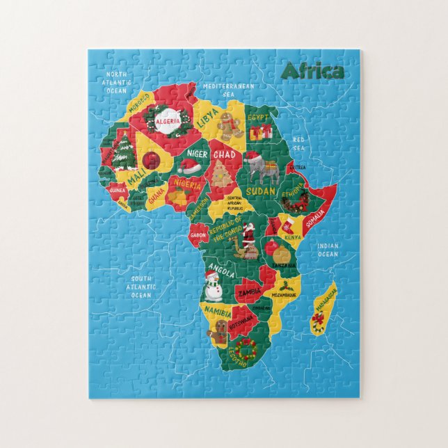 Afrikanische Weihnachtskarte Puzzle (Vertikal)