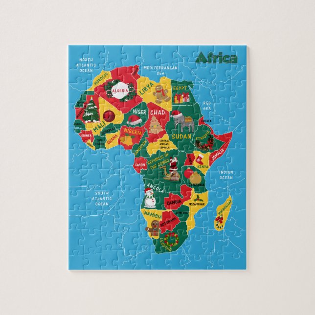 Afrikanische Weihnachtskarte Puzzle (Vertikal)