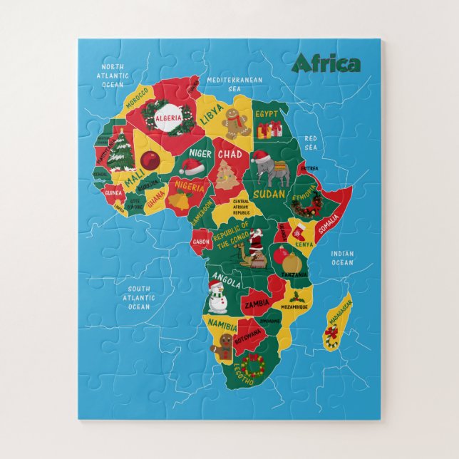 Afrikanische Weihnachtskarte Puzzle (Vertikal)