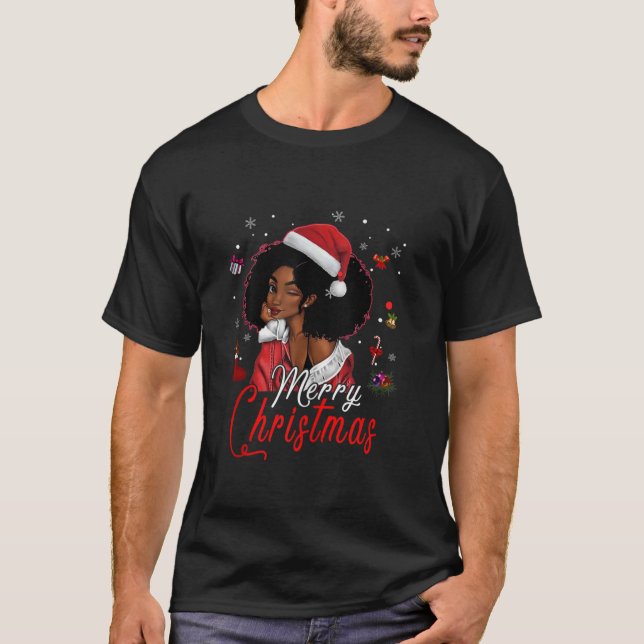 Afrikanische Weihnachtsmannmütze T-Shirt (Vorderseite)