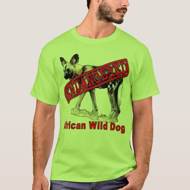 Afrikanische wilder Hundegefährdete Tierprodukte T-Shirt (Vorderseite)