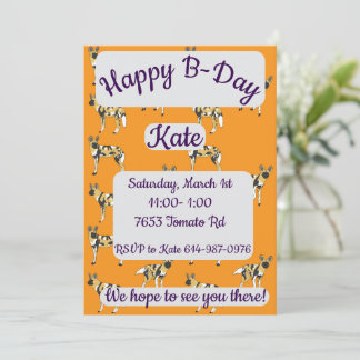 Afrikanische Wildhunde glücklich zum Geburtstag Einladung