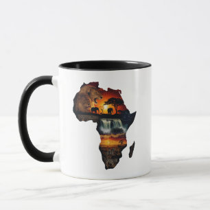Afrikanische Wildlife-Safari-Collage Tasse