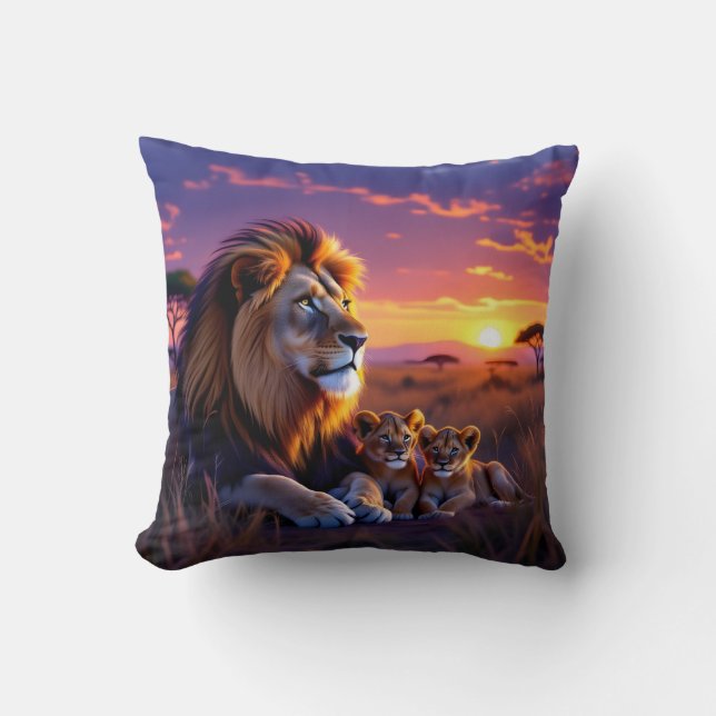 Afrikanische Wildlife Sunset Pilze Kissen (Vorderseite)