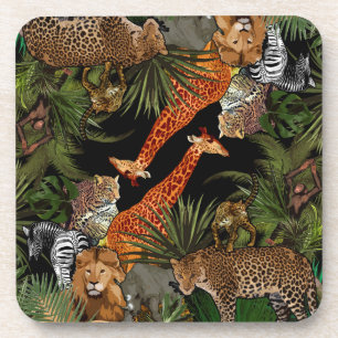 Afrikanische Wildtiere harter Kunststoff-Untersetz Getränkeuntersetzer