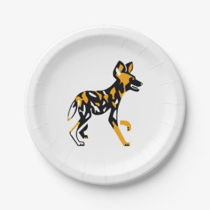 Afrikanische Wildtiere - Kap-Jagdhund - Natur - Pappteller