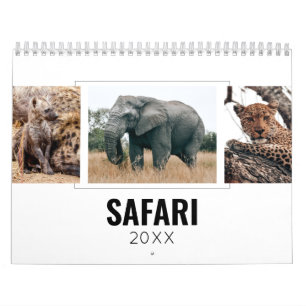 Afrikanische Wildtiere Safari-Fotos Die großen Fün Kalender