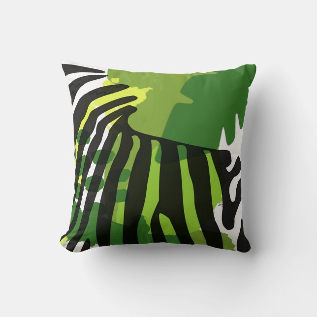 Afrikanische Zebra-Silhouette Kissen (Vorderseite)