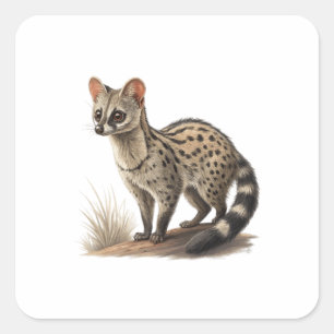Afrikanische Zibetkatze Quadratischer Aufkleber