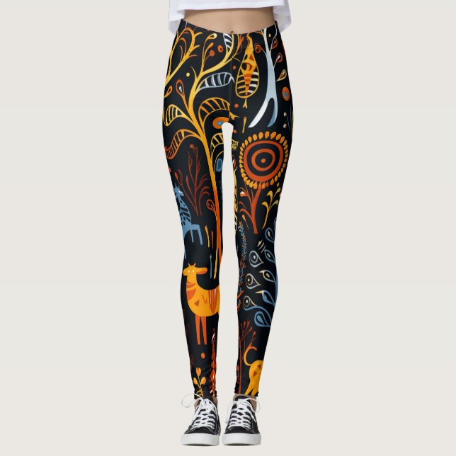 Afrikanischem Flair Leggings (Vorderseite)