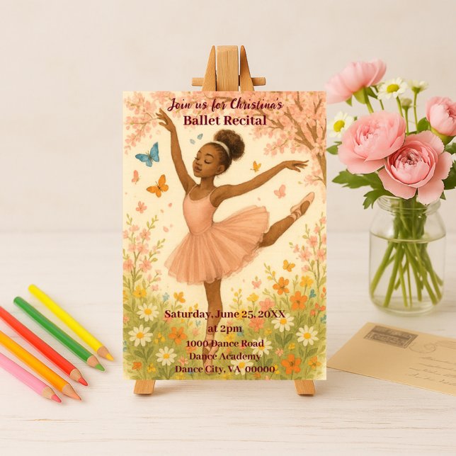 Afrikanischer Amerikaner Ballerina in Bloom Dance  Einladung (Von Creator hochgeladen)