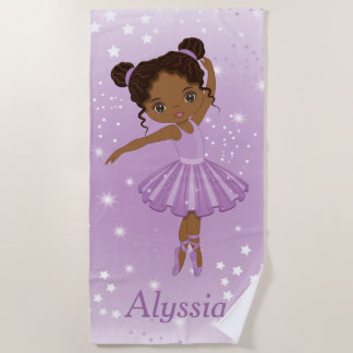 Afrikanischer Amerikaner Ballerina Lila Tutu Beach Strandtuch