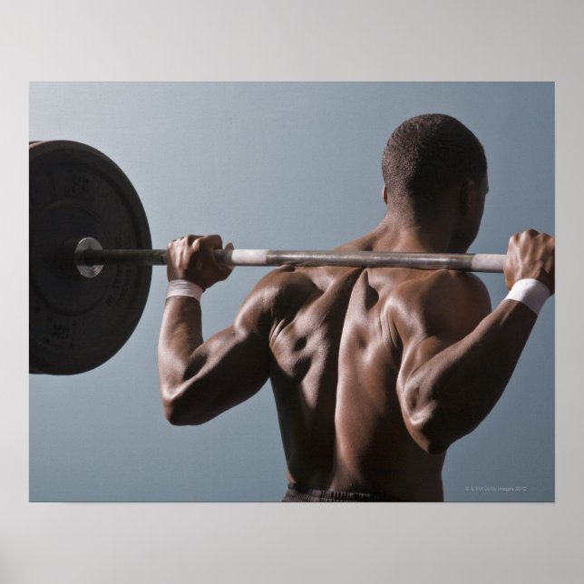 Afrikanischer Amerikaner, der im Fitnessraum 2 tra Poster (Vorne)