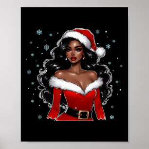 Afrikanischer Amerikaner frohe Weihnachten Schwarz Poster
