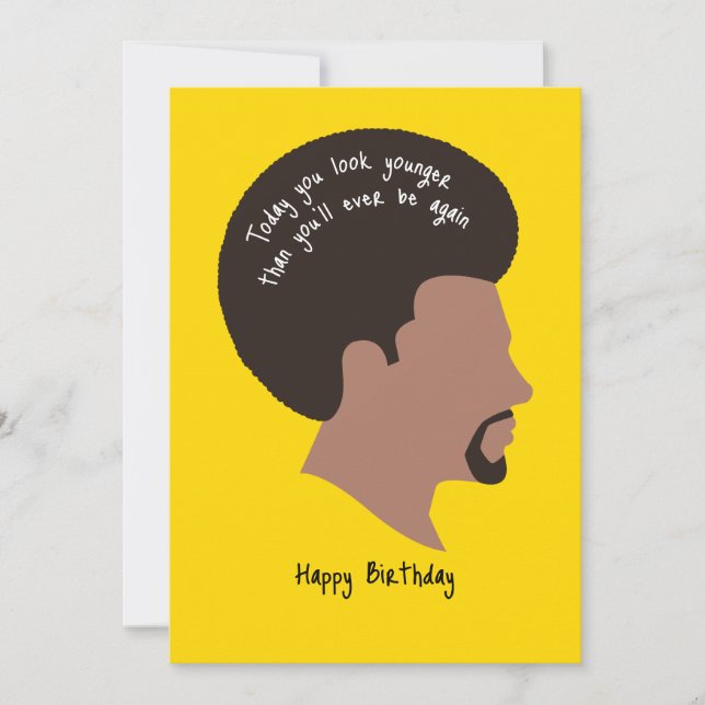 Afrikanischer Amerikaner mit Afro-Haarkarte Einladung (Vorderseite)