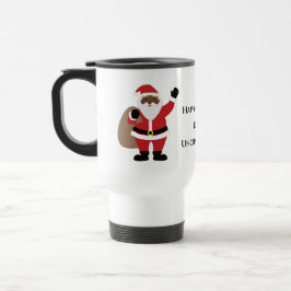 Afrikanischer Amerikaner mit Santa Thermal Tumbler Reisebecher