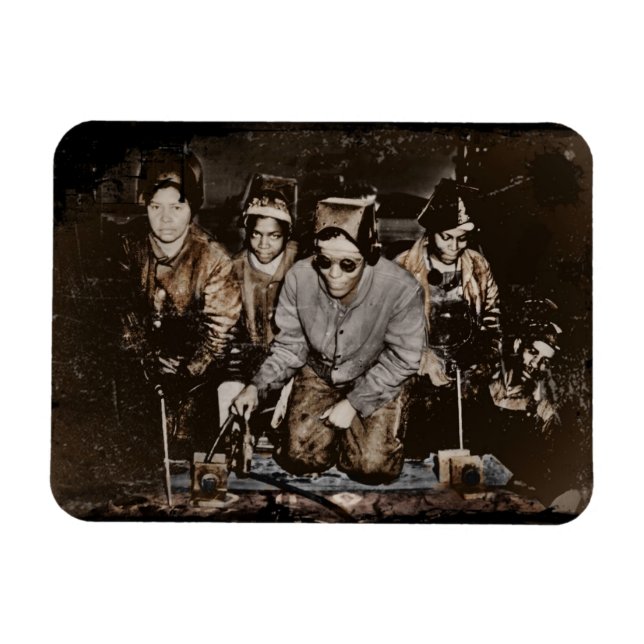 Afrikanischer Amerikaner Rosie Riveters Zweiter We Magnet (Horizontal)