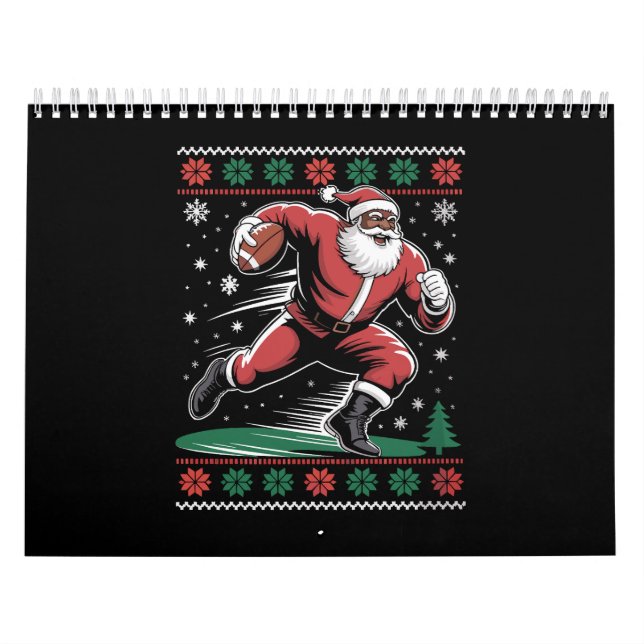 Afrikanischer Amerikaner Santa Football Ugly Weihn Kalender (Titelbild)