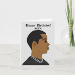 Afrikanischer Amerikaner Son Birthday Karte<br><div class="desc">Diese coole Geburtstagskarte für einen Sohn zeigt einen jungen Afroamerikaner. Schicken Sie Ihrer Lieben eine Karte,  die zuverlässig ist und Ihre Nachricht so ausdrückt,  wie Sie es sich vorgestellt haben.</div>