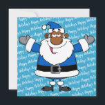 Afrikanischer Amerikaner Weihnachten Hanukkah Kwan<br><div class="desc">Afrikanischer Weihnachtsmann Hanukkah Kwanzaa Holiday Greetings Modern Greeting Card Image © GraphicFactory.com</div>