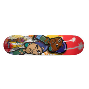 Afrikanischer amerikanischer angesagter skateboard