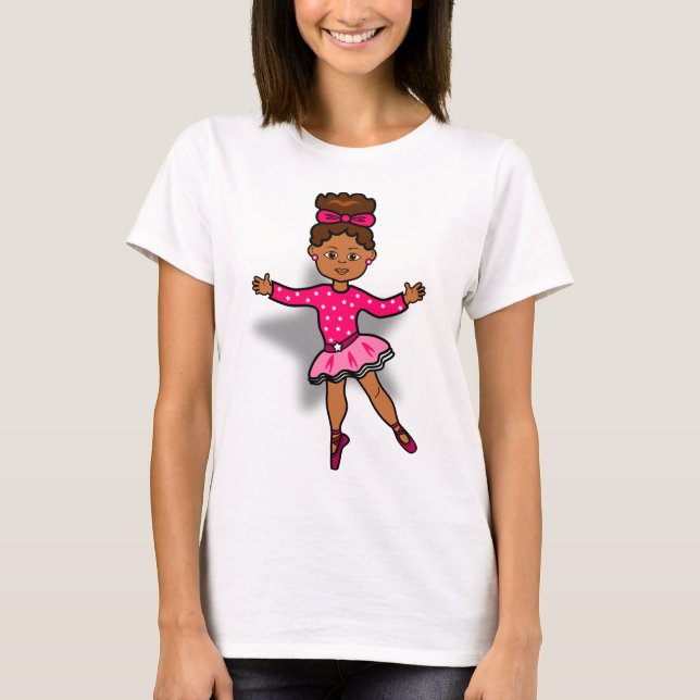 Afrikanischer amerikanischer Ballerina-T - Shirt (Vorderseite)