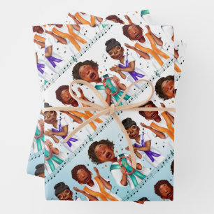 Afrikanischer amerikanischer Chor Geschenkpapier Set