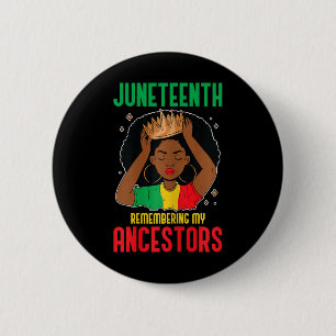 Afrikanischer amerikanischer Junetenhaus - Erinner Button