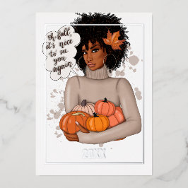 Afrikanischer amerikanischer Saisonherbst - Herbst Folien Feiertagskarte