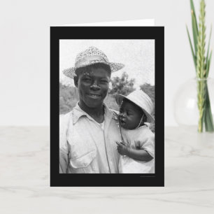 Afrikanischer amerikanischer Vater und Baby 1935 Karte