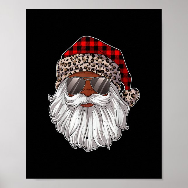 Afrikanischer amerikanischer Weihnachtsmann Black  Poster (Vorne)