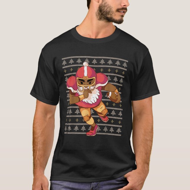 Afrikanischer amerikanischer Weihnachtsmann spielt T-Shirt (Vorderseite)