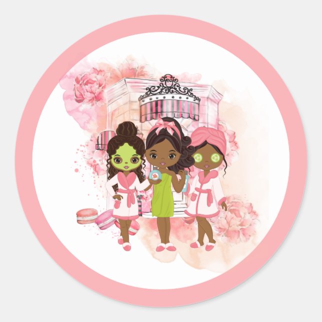 Afrikanischer amerikanischer Wellness-Center Party Runder Aufkleber (Vorderseite)