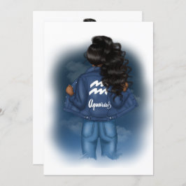 Afrikanischer Aquarius Zodiac Sign Birthday Einladung