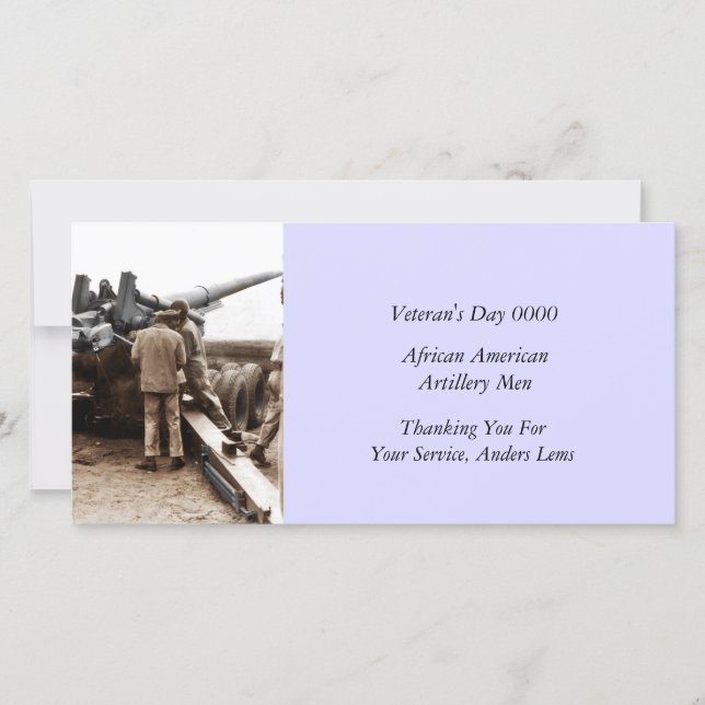Afrikanischer Artillerymen Weltkrieg Dankeskarte (Vorderseite)