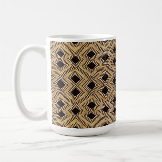 Afrikanischer BaKuba-Stammeskaffeebecher Kaffeetasse (Links)