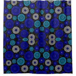 Afrikanischer blauer Sonnenbruch-Geometrie-Duschvo Duschvorhang